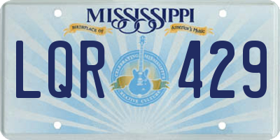 MS license plate LQR429