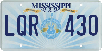 MS license plate LQR430