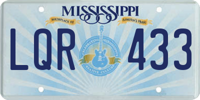 MS license plate LQR433
