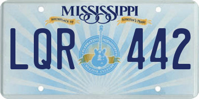 MS license plate LQR442