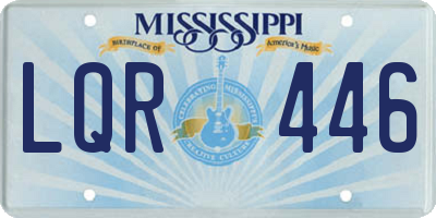 MS license plate LQR446
