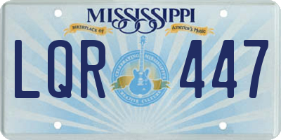 MS license plate LQR447
