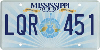 MS license plate LQR451