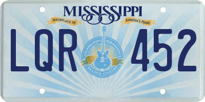 MS license plate LQR452