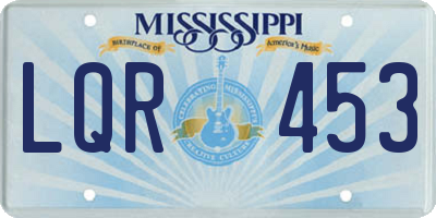 MS license plate LQR453