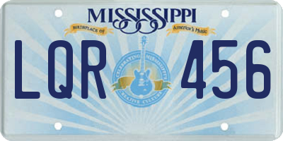 MS license plate LQR456