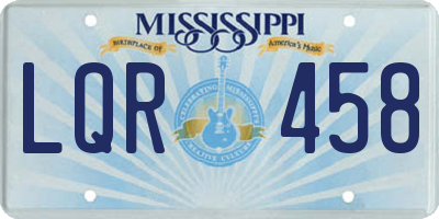 MS license plate LQR458