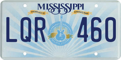 MS license plate LQR460