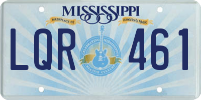 MS license plate LQR461
