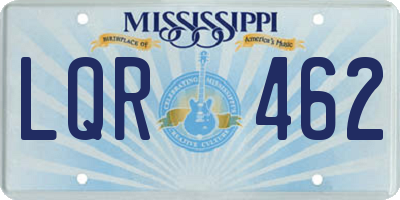 MS license plate LQR462