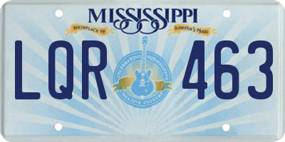 MS license plate LQR463