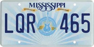 MS license plate LQR465