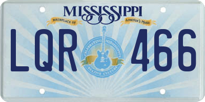 MS license plate LQR466