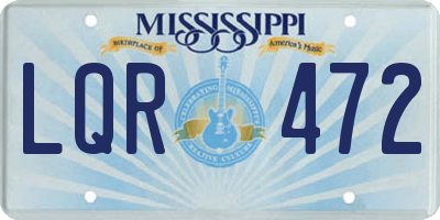 MS license plate LQR472