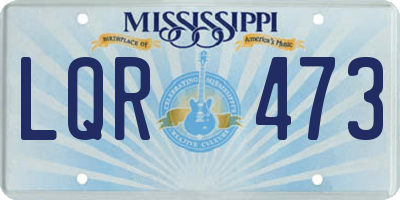 MS license plate LQR473