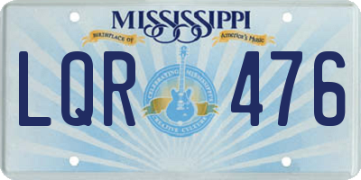 MS license plate LQR476