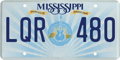 MS license plate LQR480