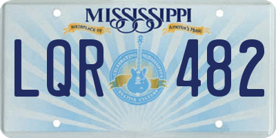 MS license plate LQR482