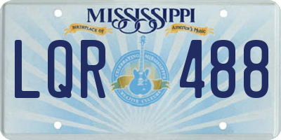 MS license plate LQR488