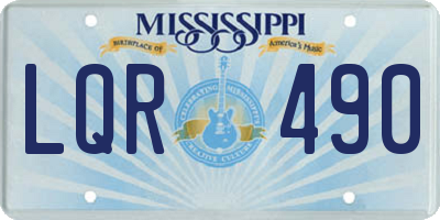 MS license plate LQR490