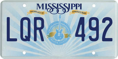 MS license plate LQR492
