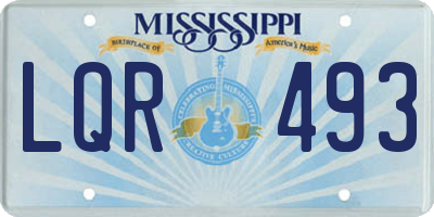 MS license plate LQR493