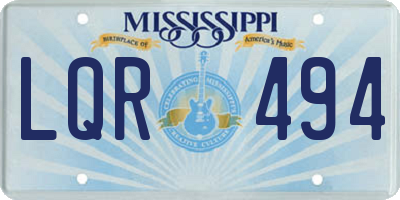 MS license plate LQR494