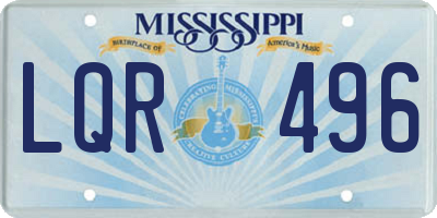 MS license plate LQR496