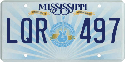 MS license plate LQR497