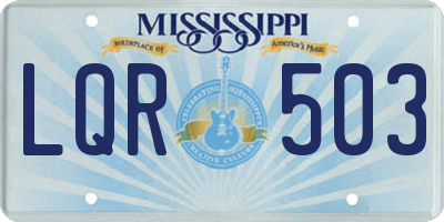 MS license plate LQR503