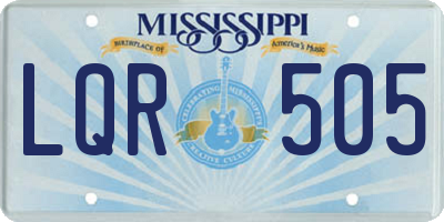 MS license plate LQR505