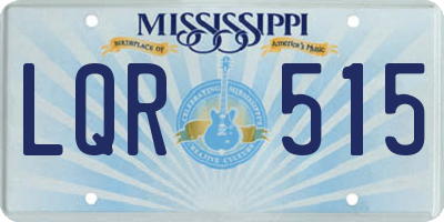 MS license plate LQR515