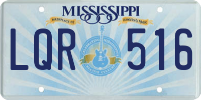 MS license plate LQR516