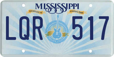 MS license plate LQR517