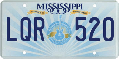 MS license plate LQR520
