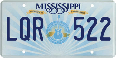 MS license plate LQR522