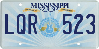 MS license plate LQR523