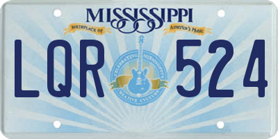 MS license plate LQR524