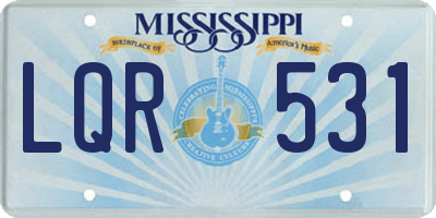 MS license plate LQR531