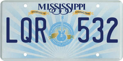 MS license plate LQR532