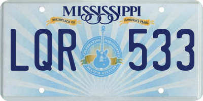 MS license plate LQR533