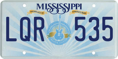 MS license plate LQR535