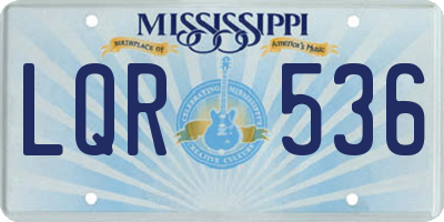 MS license plate LQR536