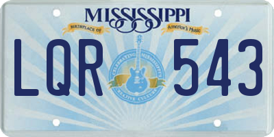 MS license plate LQR543