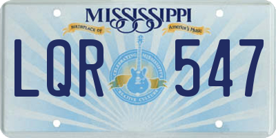 MS license plate LQR547
