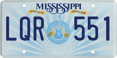 MS license plate LQR551