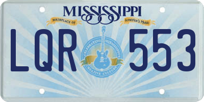 MS license plate LQR553