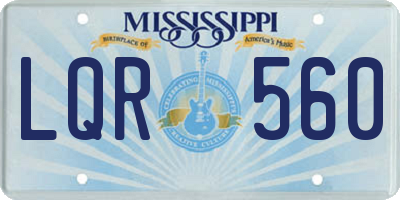 MS license plate LQR560