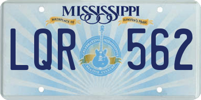 MS license plate LQR562