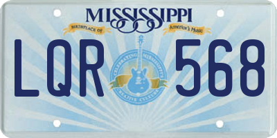 MS license plate LQR568
